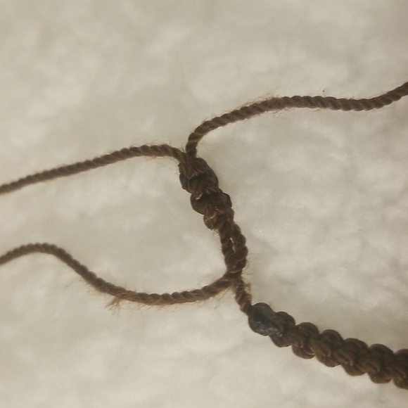 BOHO BRACELET Brown string. Blue and Silver color balls - Picture 5 of 5